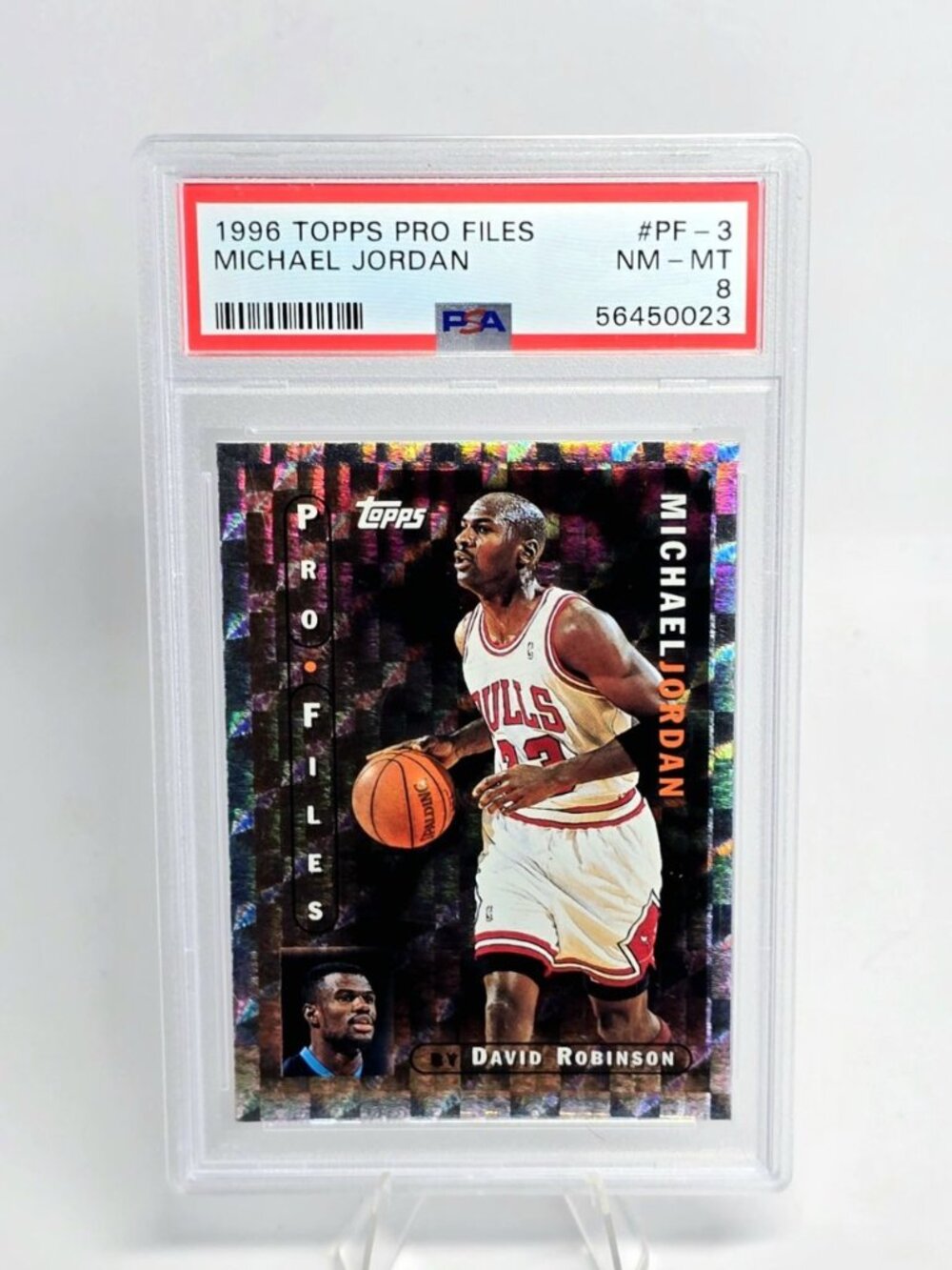 Michael Jordan 1996 Topps Pro Files #PF-3 PSA 8 HOF Chicago Bulls